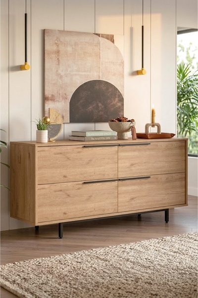 Yurudesign Ocean Konsol 4 Kapaklı Metal Ayaklı 160cm Sepet On3-s