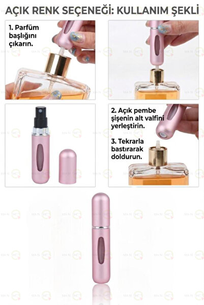 MAİN SHOP Doldurulabilir Mini Parfüm Şişesi 5 Ml - Cep Parfüm Şişesi 1 Adet M...