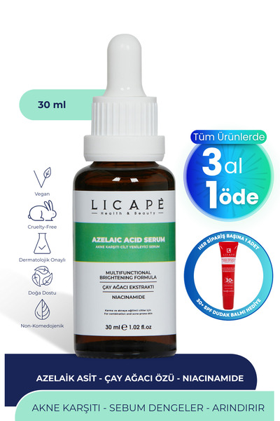 Licape Yağlı Ve Akneli Ciltler İçin Azelaic Acid Cilt Serumu 30ml