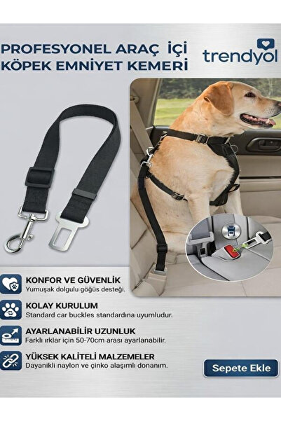 Ankaflex Köpek Kedi Araba Güvenlik Kemeri Tasması Evcil Hayvan Koltuk Kemeri ...
