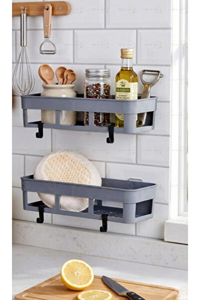 MAİN SHOP 2 τεμαχίων αυτοκόλλητο ράφι κουζίνας και μπάνιου, σαμπουάν, σαπούνι...