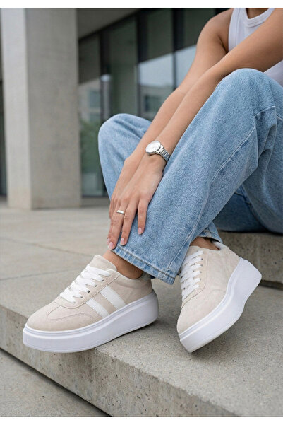 B T Shoes Sneakers cu platformă Semana bej
