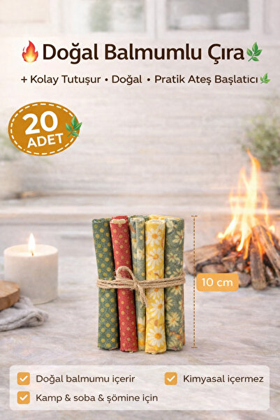 Home %100 Organik ve Doğal Balmumlu Mangal, Şömine, Soba, Kamp Çırası, İssiz,...