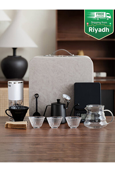 Brutelle مجموعة مكونة من 12 قطعة من ماكينة تحضير القهوة اليدوية الفاخرة V60 م...