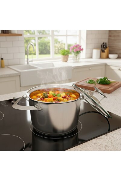 B&D STAINLESS STEEL CASSEROLE 22X16CM (CAPACITY 5.8L) (INDUCTION CASSEROLE)