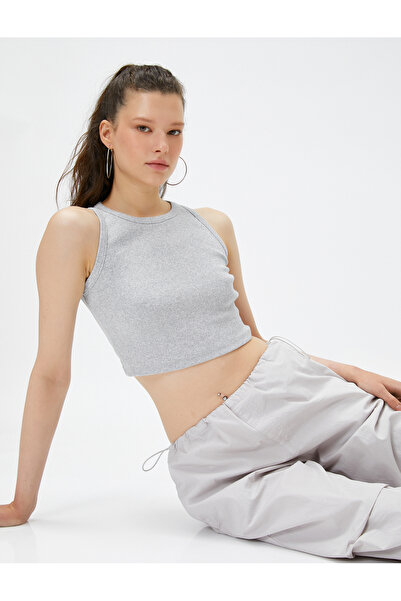 Koton Crop Athlete Slim Cut Crew Neck