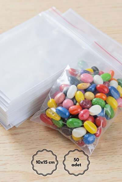 Bimotif Bantlı Şeffaf Poşet 10x15 Cm (50 ADET)