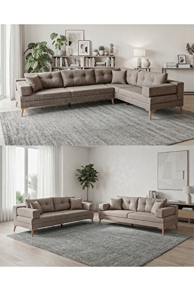 Velura Home & Living Zeri Yataklı Puzzle Modüler Köşe Koltuk Takımı & Köşe Ta...