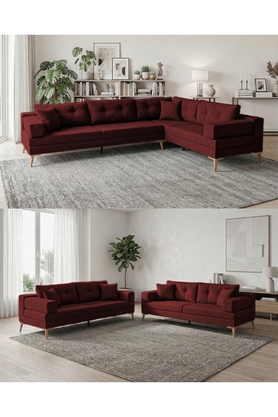 Velura Home & Living Zeri Yataklı Puzzle Modüler Köşe Koltuk Takımı & Köşe Ta...