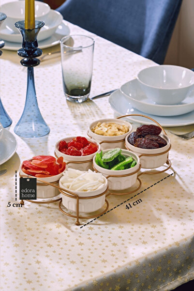 Edora Home Rose 6-Compartment Snack Bowl, Breakfast Sauce Bowl, Jam Bowl, Ser...