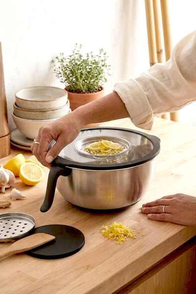 Kitchen Life 9 Parça Paslanmaz Çelik Profesyonelia Rendeli Karıştırma ve Saklama Kabı Seti Full Hazırlık Seti