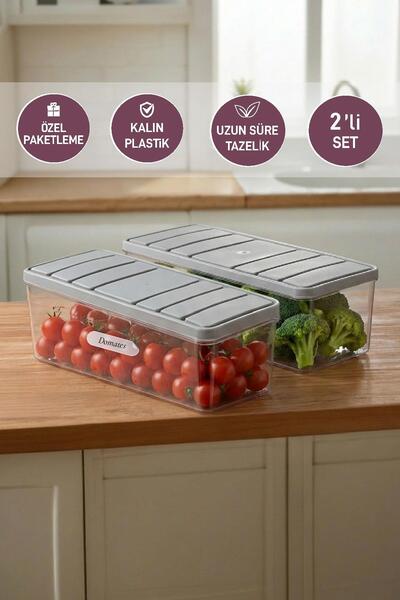 SELKA HOME 2 Pieces 2 Lt. Nora Organizer Refrigerator Freezer Organizer Stora...