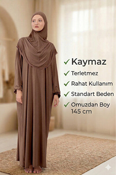 Sonbaharmoda Φόρεμα προσευχής Hijab Cotton Lace - Με μαντίλα, Ολόσωμο, Χτενισ...