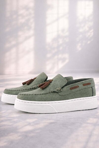 Rakerplus Παπούτσια μοκασίνι για αγόρια σε χακί πράσινο ανοιχτόχρωμο χρώμα