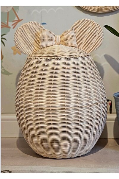 HEMA BAMBU Rattan Miçkey Mause çamaşır sepeti kulaklar dahil 50 cm yüksekliğinde
