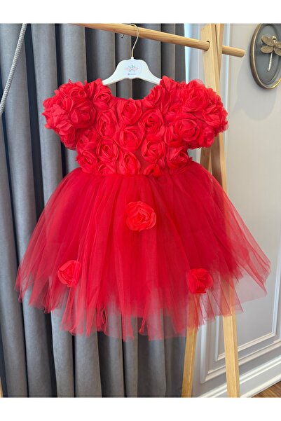 Baby Aden BabyAden φόρεμα για κορίτσια για πάρτι γενεθλίων με ανάγλυφο λουλού...