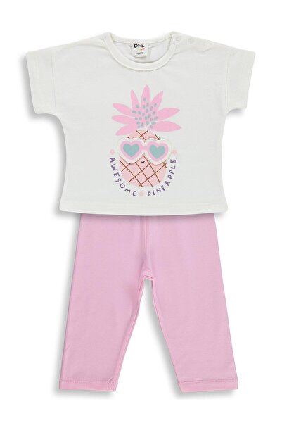 Civil Baby Ananas Baskılı 6-18 Ay Takım - Ekru