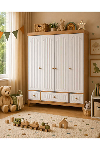 Cozibo Strada 4 Kapılı Dolap, Bebek ve Genç Odası Dolap