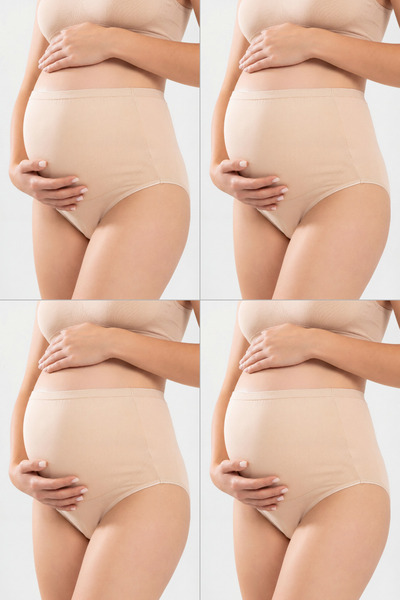 Arma Yıldız Συσκευασία με 4 γυναικεία εσώρουχα εγκυμοσύνης από βαμβακερή λύκρ...