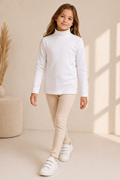 canmana kids&baby Hanorac din bumbac cu guler înalt pentru fete, cu nervuri, ...