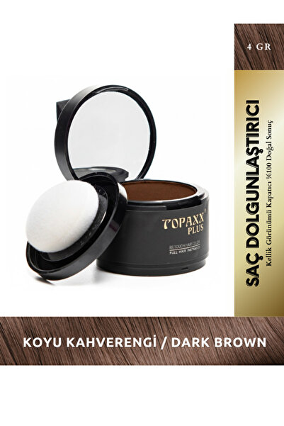 Topaxx Koyu Kahverengi/Dark Brown Suya Dayanıklı Saç Dolgunlaştırıcı Seyrek K...