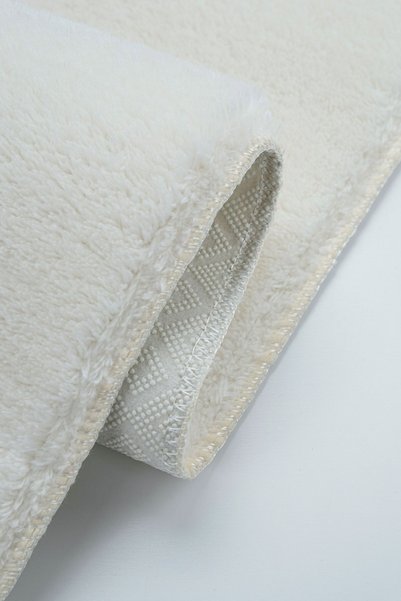 Valery Home Vl Washable Premium Pompom Fringed Non-Slip Base Post Plush Bath Mat Set of 2 Ecru