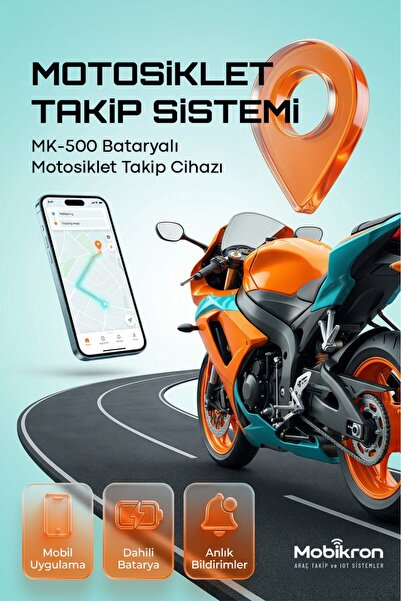 Mobikron MK-500-1 Motosiklet GPS Takip Cihazı 2026 - Mıknatıslı Kablosuz Akü ...