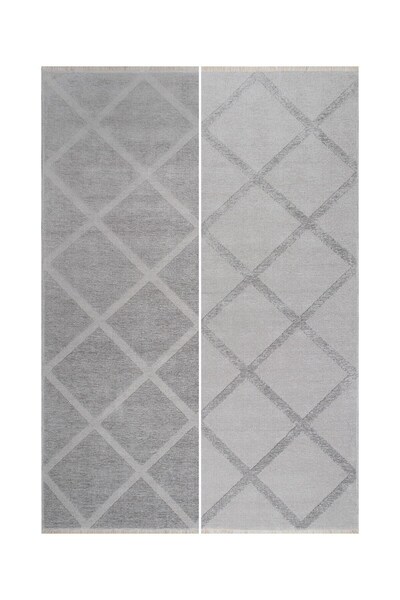 Valery Home Rodney Vl Yıkanabilir Kaydırmaz Çift Taraf Pamuk Dokuma A.gümüş Premium Kalite Kilim