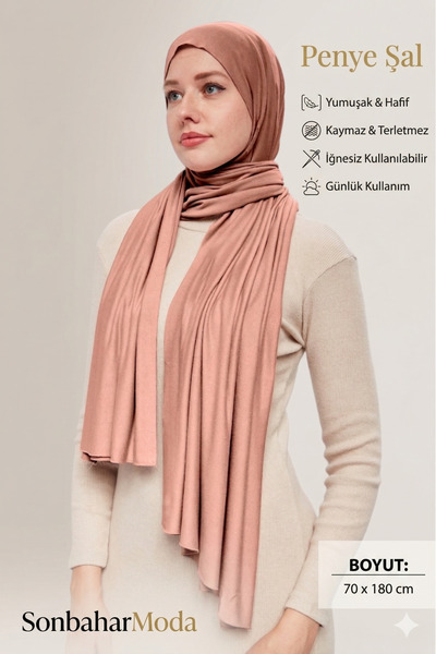 Sonbaharmoda Γυναικείο Χαλαρό Σάλι Χτενισμένο Βαμβάκι Πολυτελείας – Αντιολισθ...