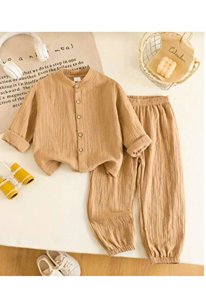 FLOWER BABY Cotton Double-Layered Organic Muslin Fabric Shirt Set / Umrah Set...