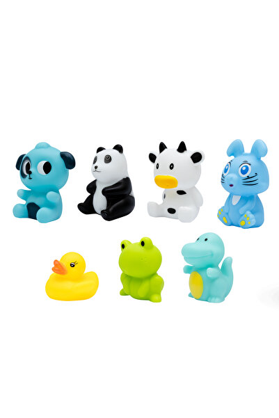 Moon ألعاب حمام للأطفال مع أصوات صرير للأطفال الصغار - مجموعة من 7 قطع