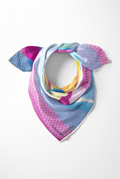 Vissona %100 İpek Kadın Desenli Bandana 80x80