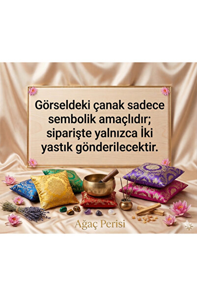 Ağaç Perisi Evri 2 Ad.tibet Çanağı Için Kare Yastık 11x11 &5 Şans Tütsü Hediy...