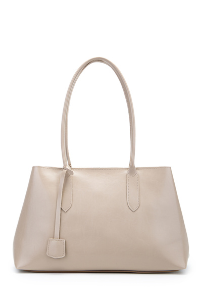 minebag Γυναικεία τσάντα ώμου Vegas με δερμάτινα αξεσουάρ και κρέμα