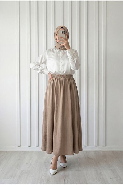 MİHRA STORE Melista Διπλή Φούστα με Τσέπες σε Σχέδιο Φράουλας-MT7902 Βιζόν