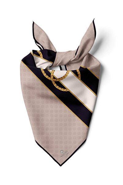 Vissona %100 İpek Kadın Desenli Bandana 80x80