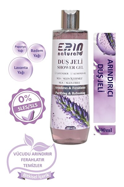 Erin Natural SLES Içermeyen Arındırıcı Duş Jeli 400 ml