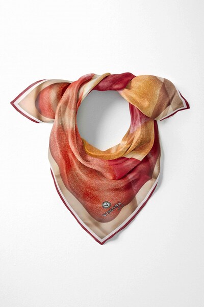 Vissona %100 İpek Kadın Desenli Bandana 80x80