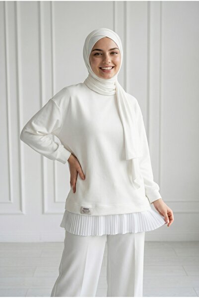 BENAHOLL Φούστα Lamora με πλισέ και κέντημα-NA816 Εκρού