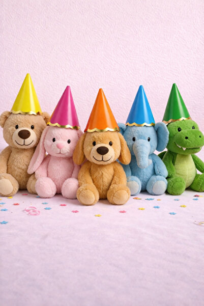 Partifabrik Σετ 6 τεμαχίων Καπέλα για πάρτι γενεθλίων με ζωηρά καρναβαλικά χρ...