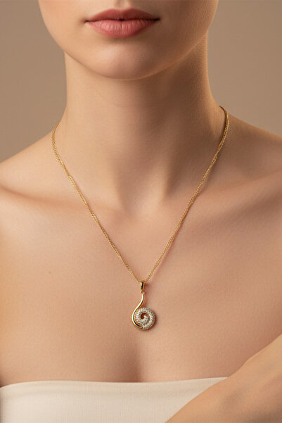 XUPING JEWELRY Stil Incisi/Xupıng Jewelry 14 Ayar Altın Kaplama Salyangoz Taş...
