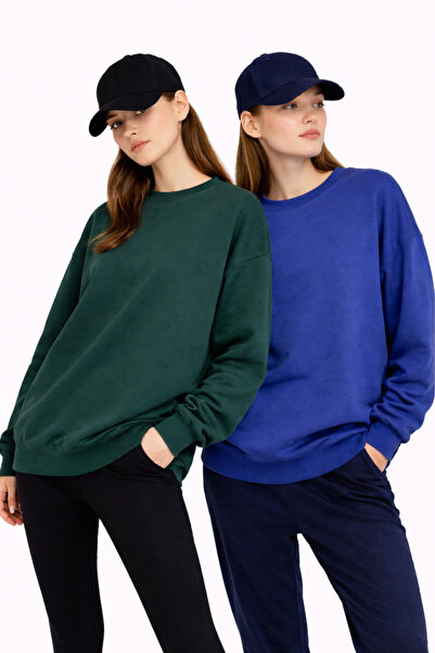 soft&basic Γυναικείο φούτερ με φαρδιά γραμμή, λαιμόκοψη ποδηλάτου, βασικό, απ...