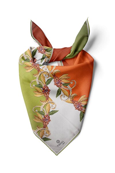 Vissona %100 İpek Kadın Desenli Bandana 80x80