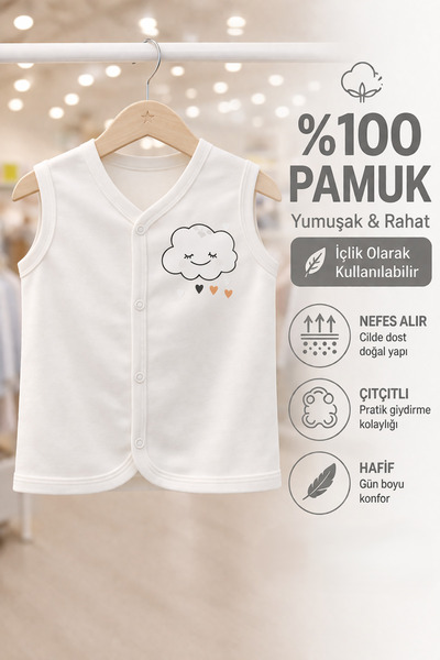 canmana kids&baby 100% Cotton Newborn Baby Vest