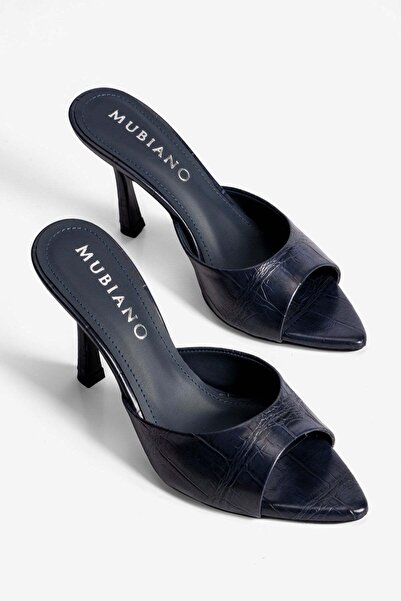 Mubiano Γυναικείες παντόφλες με μυτερή μύτη σε στυλ στιλέτο, με σχέδιο κροκόδ...