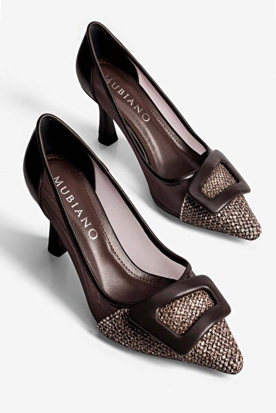 Mubiano Γυναικεία παπούτσια με τακούνι στιλέτο με λεπτομέρεια από διχτυωτό υλ...