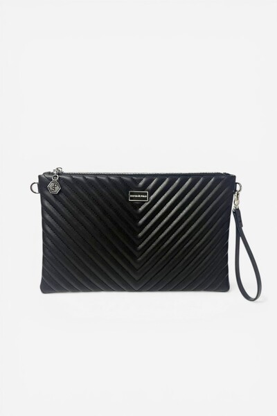 Silver Polo Μαύρο - Μαύρο SP1034 Γυναικείο Portfolio & Clutch
