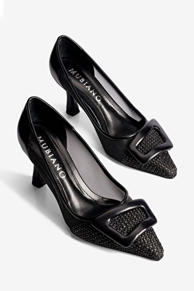 Mubiano Γυναικεία παπούτσια με τακούνι στιλέτο με λεπτομέρεια από διχτυωτό υλ...