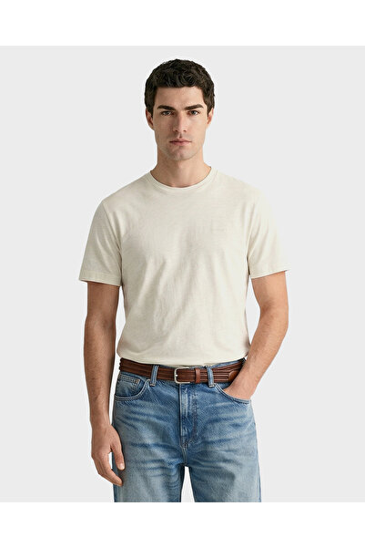 Gant Erkek Krem Bisiklet Yaka Regular Fit T-Shirt
