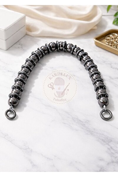 Kardelux Ακρυλικό Μεταλλιζέ Κομψό Λουράκι Τσάντας με Χάντρες-Λαβή-41εκ. Μήκος